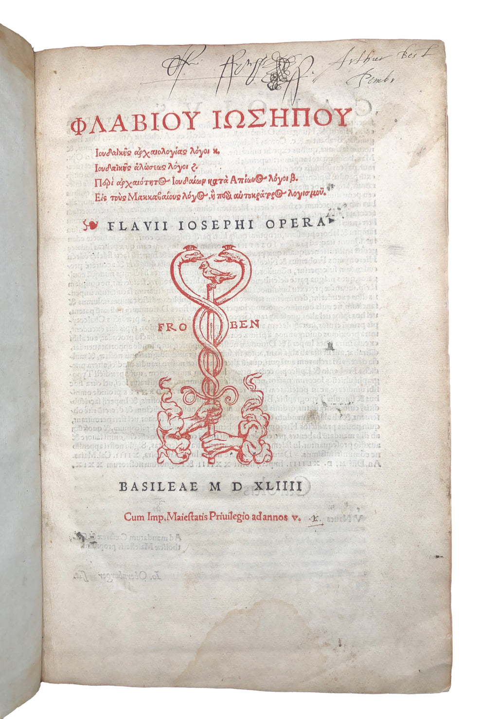 JOSEPHUS, Flavius.