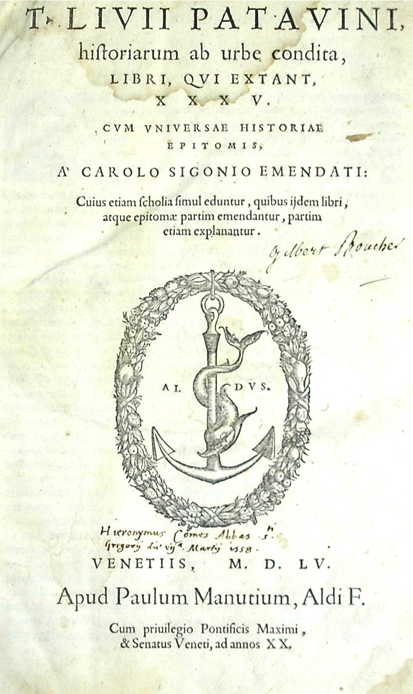 LIVY, Titus [and] SIGONIUS, Carolus