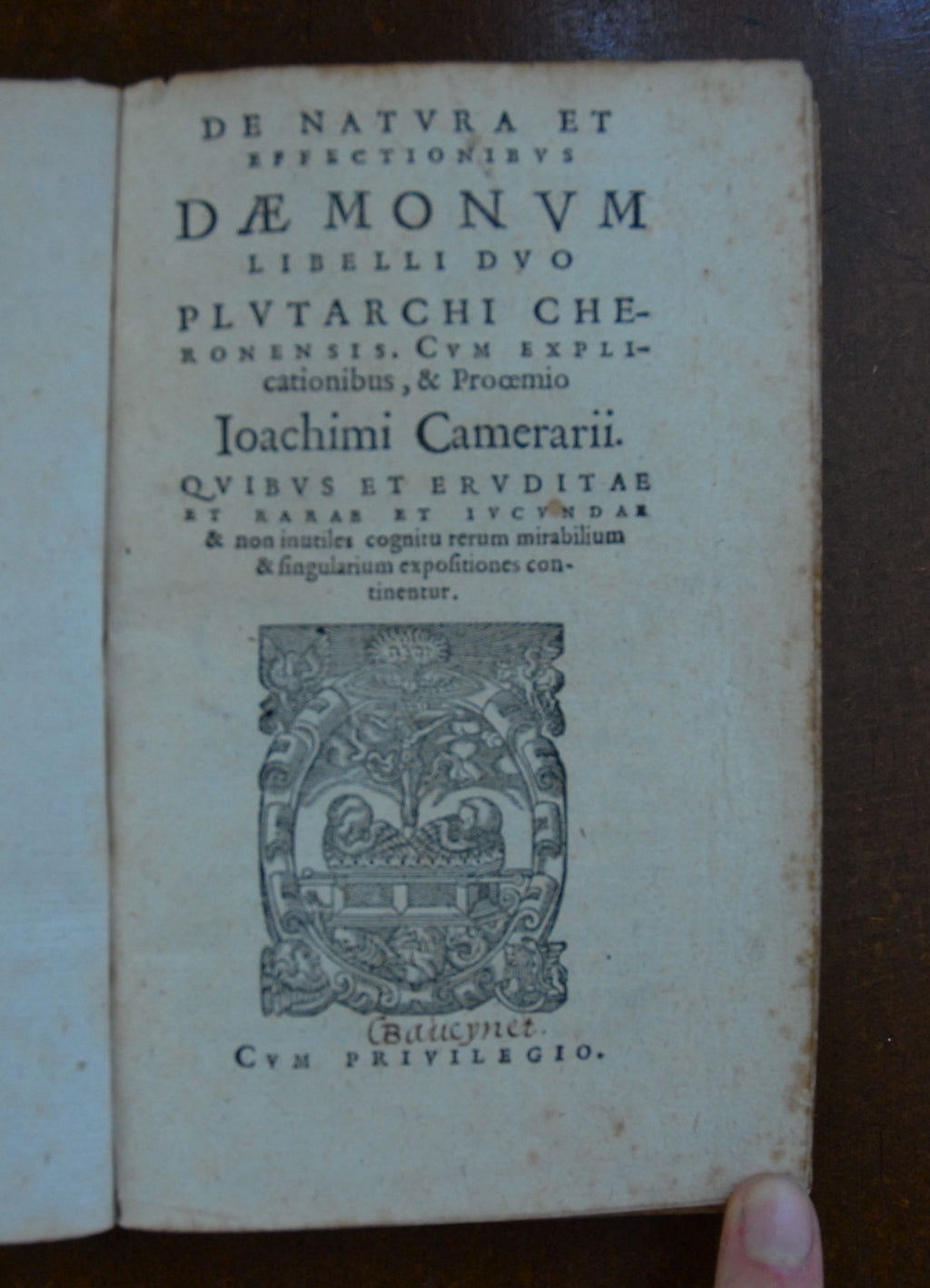 PLUTARCH [and] CAMERARIUS, Joachim