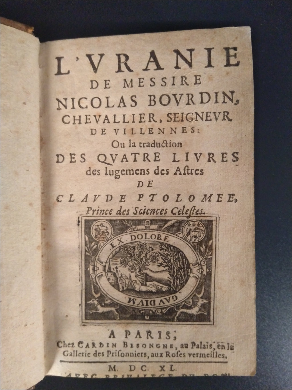 PTOLOMAEUS, Claudius. [Bourdin de Villennes, Nicolas.]