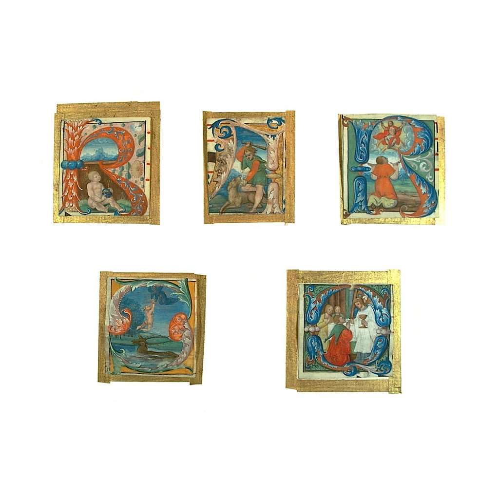 FIVE HISTORIATED INITIALS
