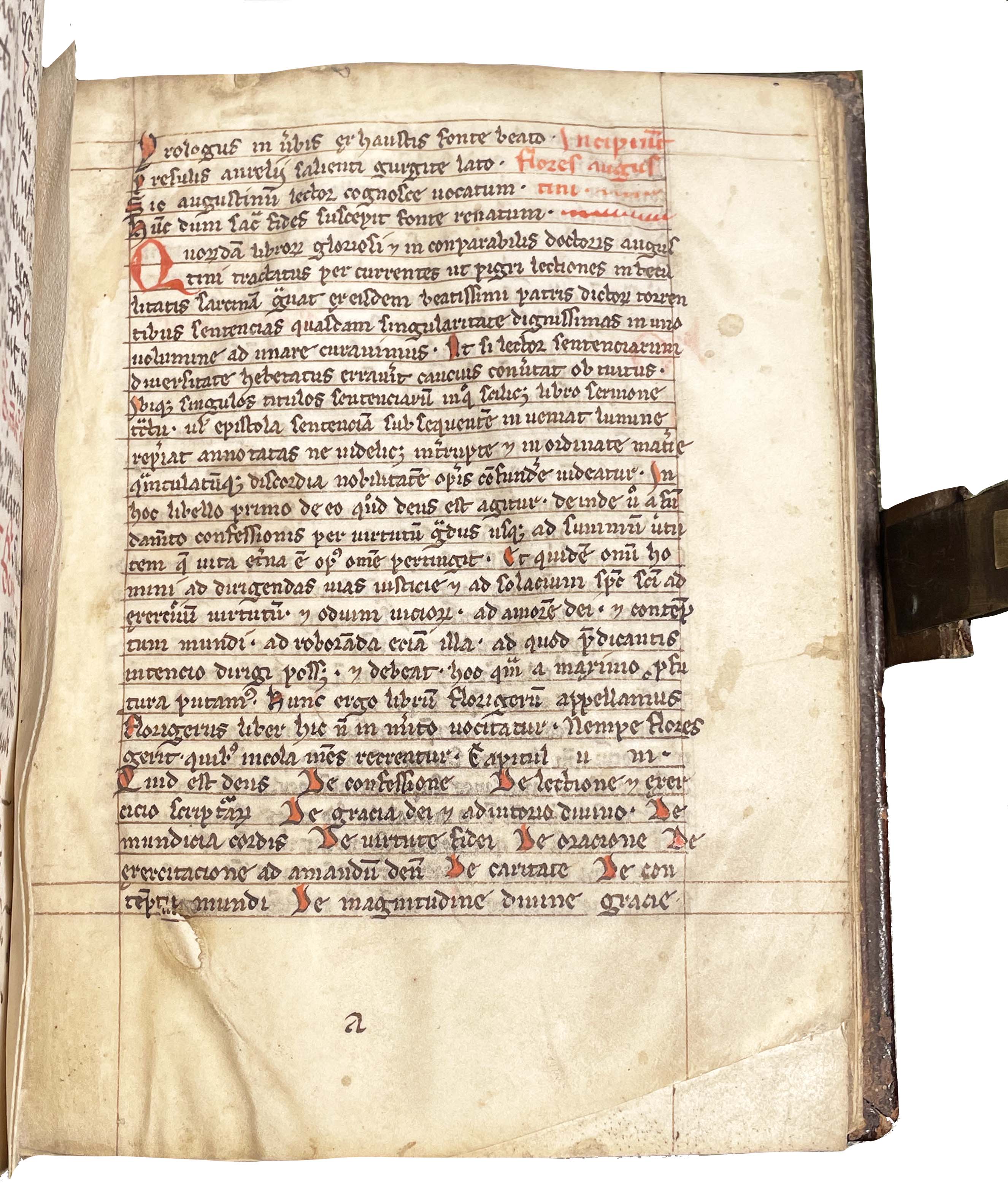 Admonitiones ad consolationem infirmorum, with Ordo commendationis animae and Flores Augustini.