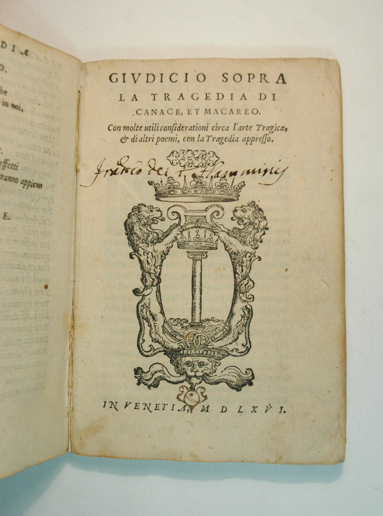 SPERONI, Sperone [with] GIRALDI, Giambattista