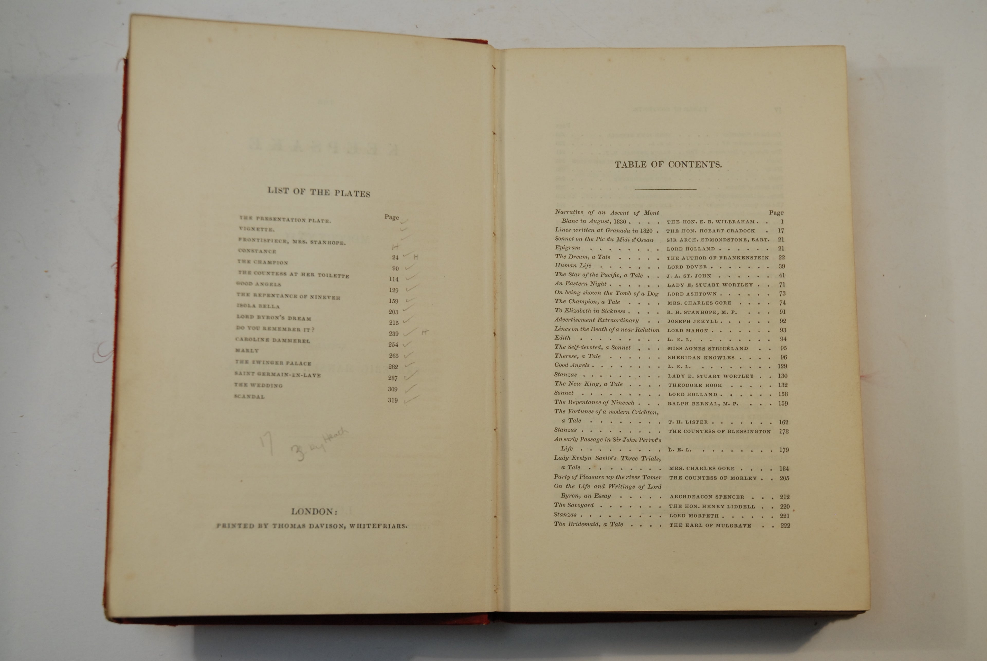 THE KEEPSAKE FOR 1832