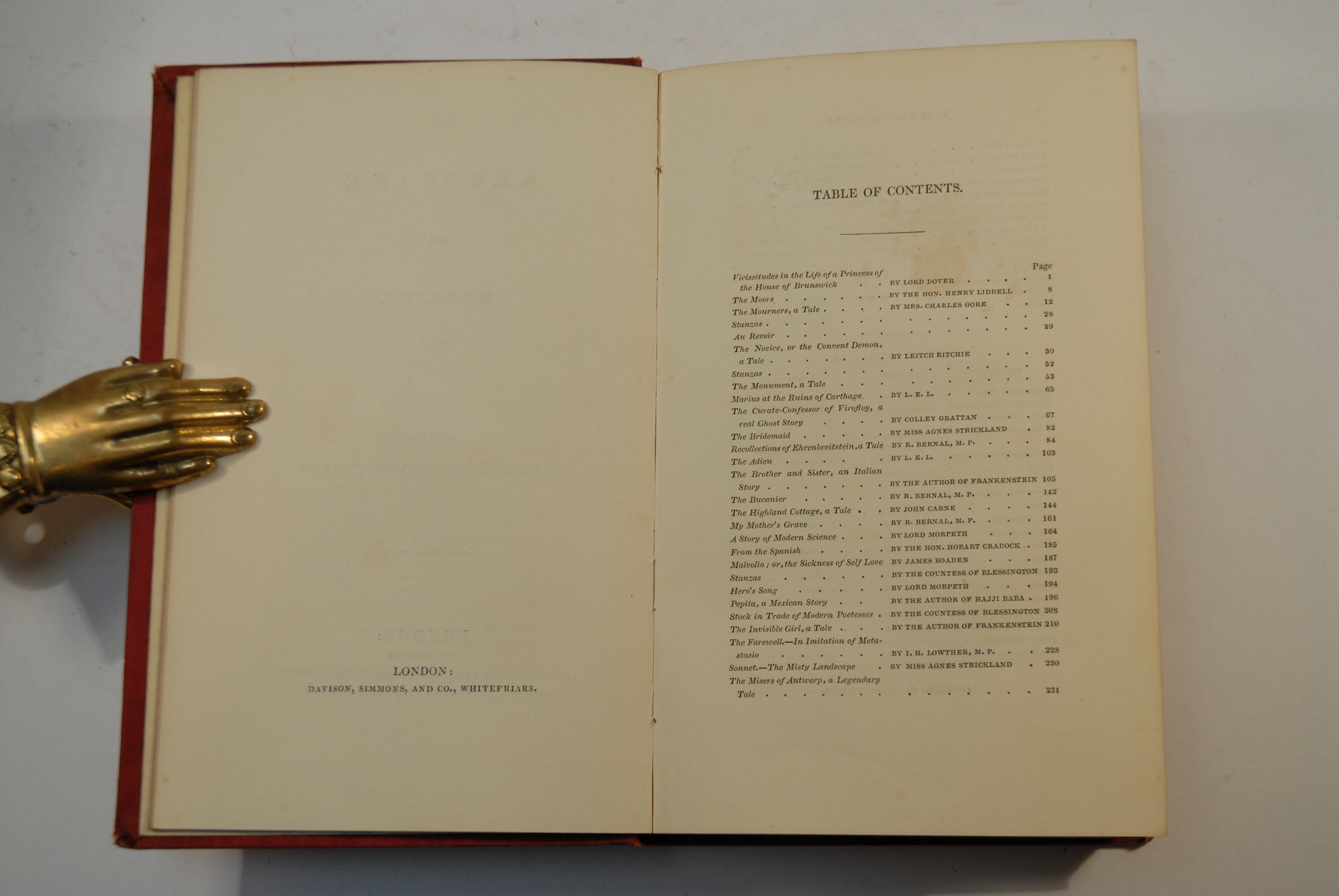 THE KEEPSAKE FOR 1833